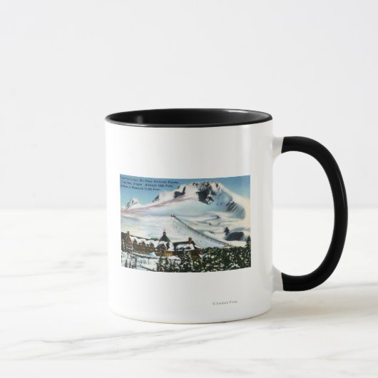 Aussicht auf die Timberline Lodge, Mt Hood im Wint Tasse (Rechts)