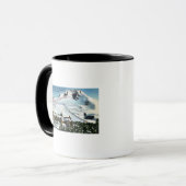 Aussicht auf die Timberline Lodge, Mt Hood im Wint Tasse (Vorderseite Links)