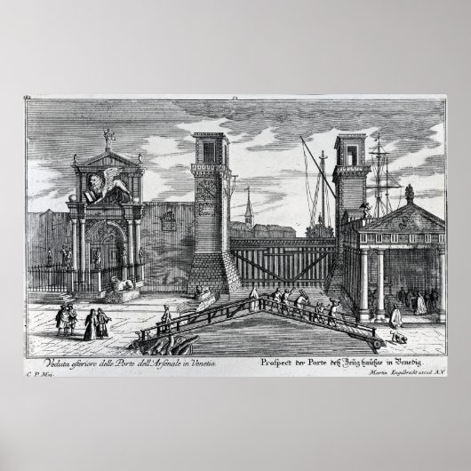 Aussicht auf die Tore am Eingang zum Arsenal Poster (Vorne)