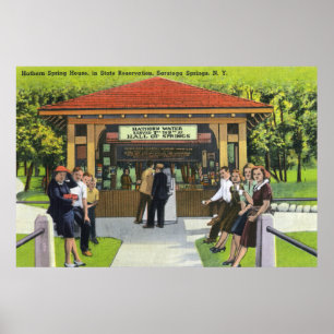 Aussicht auf die Touristen im Hathorn Spring House Poster