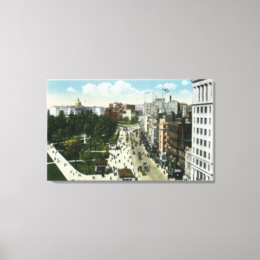 Aussicht auf die Tremont Street aus Boylston Leinwanddruck (Vorderseite)