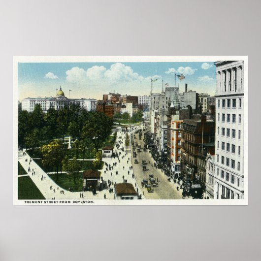 Aussicht auf die Tremont Street aus Boylston Poster (Vorne)