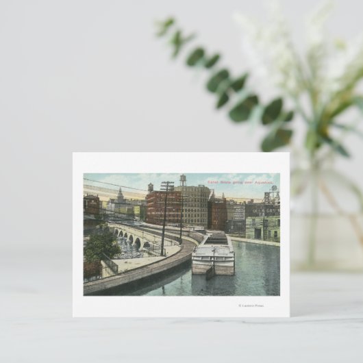 Aussicht auf die über das Aquädukt fahrenden Kanal Postkarte (Stehend Vorderseite)