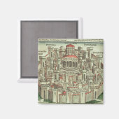 Aussicht auf die ummauerte Stadt Jerusalem mit dem Magnet (Vorderseite/Rückseite)