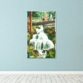 Aussicht auf die Unteren FälleShasta Springs, CA Leinwanddruck (Insitu (Holzboden))