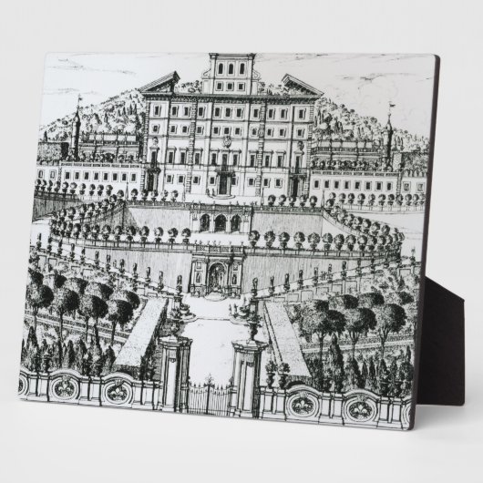 Aussicht auf die Villa Aldobrandini vom Garten (en Fotoplatte (Seite)