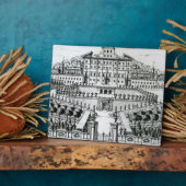 Aussicht auf die Villa Aldobrandini vom Garten (en Fotoplatte (Seite)