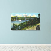 Aussicht auf die Waldo-Hancock-Brücke Leinwanddruck (Insitu (Holzboden))