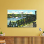 Aussicht auf die Waldo-Hancock-Brücke Leinwanddruck (Insitu (Wohnzimmer))