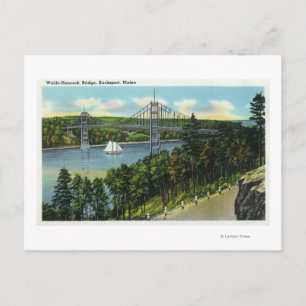 Aussicht auf die Waldo-Hancock-Brücke Postkarte