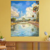 Aussicht auf die Wanderbrücke vom See Leinwanddruck (Insitu (Wohnzimmer))