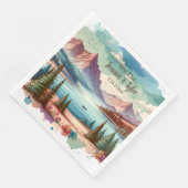 Aussicht auf die Wasserfarben Serviette (Ecke)