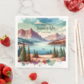 Aussicht auf die Wasserfarben Serviette (Beispiel)