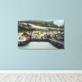 Aussicht auf die Wasserfront und die StadtDouglass Leinwanddruck (Insitu (Holzboden))