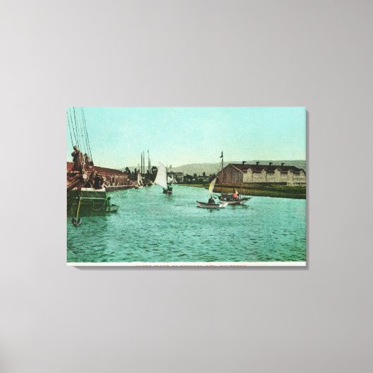 Aussicht auf die Water FrontRedwood City, CA Leinwanddruck (Vorderseite)