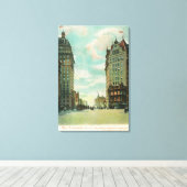 Aussicht auf die Wolkenkratzer, die 1906 überlebte Leinwanddruck (Insitu (Holzboden))