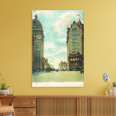 Aussicht auf die Wolkenkratzer, die 1906 überlebte Leinwanddruck (Insitu (Wohnzimmer))