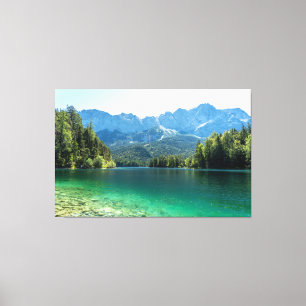 Aussicht auf die Zugspitze und den Eibsee Bayern Leinwanddruck