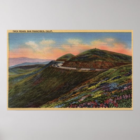 Aussicht auf die Zwillingsspitzen und Autobahn Poster (Vorne)