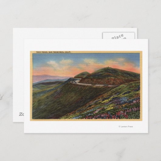 Aussicht auf die Zwillingsspitzen und Autobahn Postkarte (Vorne/Hinten)