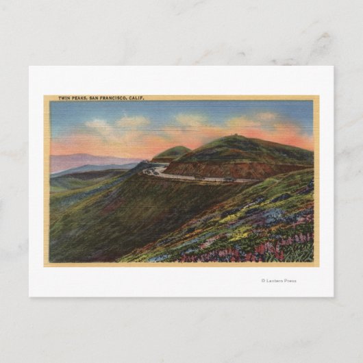 Aussicht auf die Zwillingsspitzen und Autobahn Postkarte (Vorderseite)