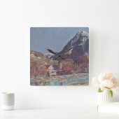 Aussicht auf Dolný Kubín von Arnold Peter Weisz Quadratische Wanduhr (Zuhause)