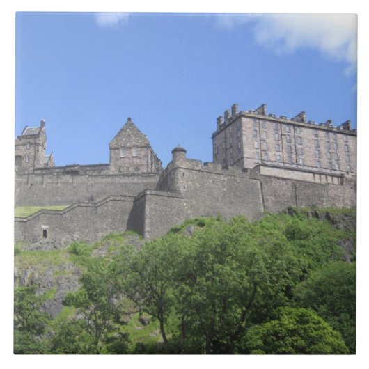Aussicht auf Edinburgh Castle, Edinburgh, Schottla Fliese (Vorderseite)