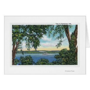 Aussicht auf ein Dampfschiff am See