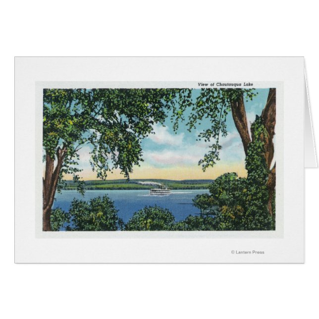 Aussicht auf ein Dampfschiff am See (Vorderseite (Horizontal))