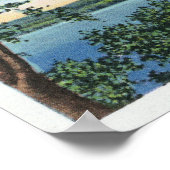 Aussicht auf ein Dampfschiff am See Poster (Ecke)