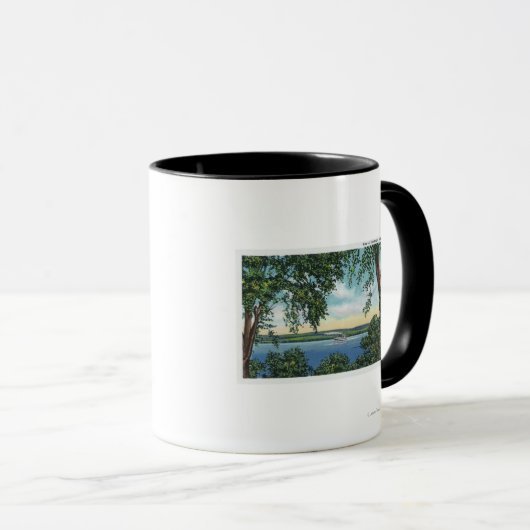 Aussicht auf ein Dampfschiff am See Tasse (VorderseiteRechts)