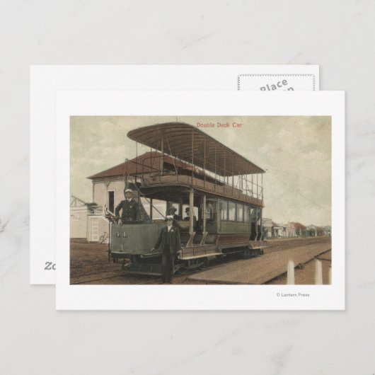 Aussicht auf ein Doppeldeckerkabel Postkarte (Vorne/Hinten)