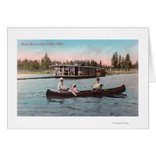 Aussicht auf ein Hausboot am See