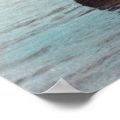 Aussicht auf ein Hausboot am See Poster (Ecke)