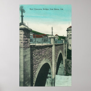Aussicht auf eine Betonbrücke Los Gatos, CA Poster