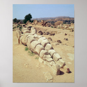 Aussicht auf eine der gigantischen Telemon-Statuen Poster