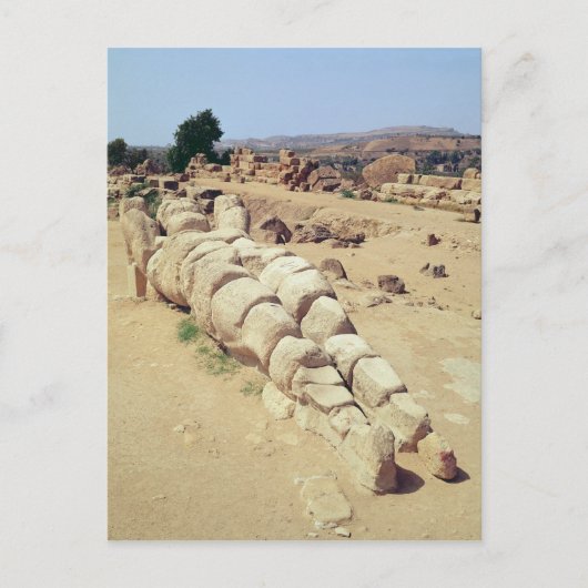 Aussicht auf eine der gigantischen Telemon-Statuen Postkarte (Vorderseite)