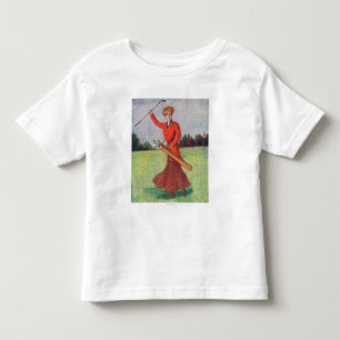 Aussicht auf eine Frau im Roten Golfing Kleinkind T-shirt