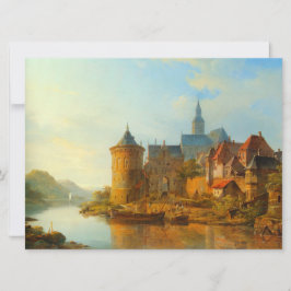 Aussicht auf eine holländische Stadt am Rhein Karte