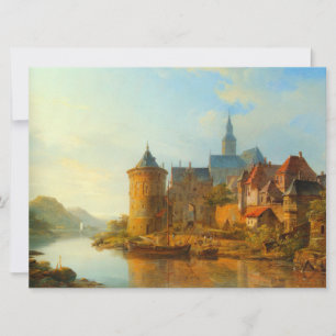 Aussicht auf eine holländische Stadt am Rhein Karte
