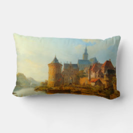 Aussicht auf eine holländische Stadt am Rhein Lendenkissen