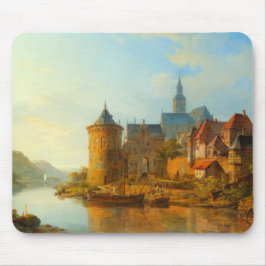 Aussicht auf eine holländische Stadt am Rhein Mousepad
