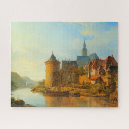 Aussicht auf eine holländische Stadt am Rhein Puzzle