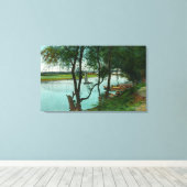 Aussicht auf eine Landung des Bootes auf dem russi Leinwanddruck (Insitu (Holzboden))