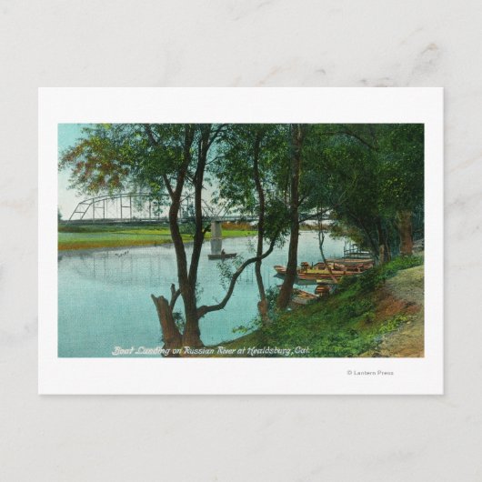 Aussicht auf eine Landung des Bootes auf dem russi Postkarte (Vorderseite)