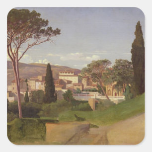 Aussicht auf eine römische Villa, 1844 Quadratischer Aufkleber