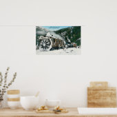 Aussicht auf einen Rotary-Schneepflug in den Berge Poster (Küche)