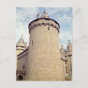 Aussicht auf einen Turm des Schlosses Postkarte