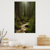 Aussicht auf einen Waldstrom Poster (Küche)