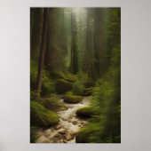 Aussicht auf einen Waldstrom Poster (Vorne)